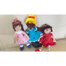 Boneca de Crochê Amigurumi BC028P Trio